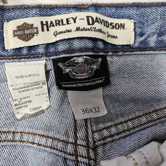 Harley Davidson Vintage Distressed Western Workwear Men's Jeans Size 38x32 - Picture 10 of 10